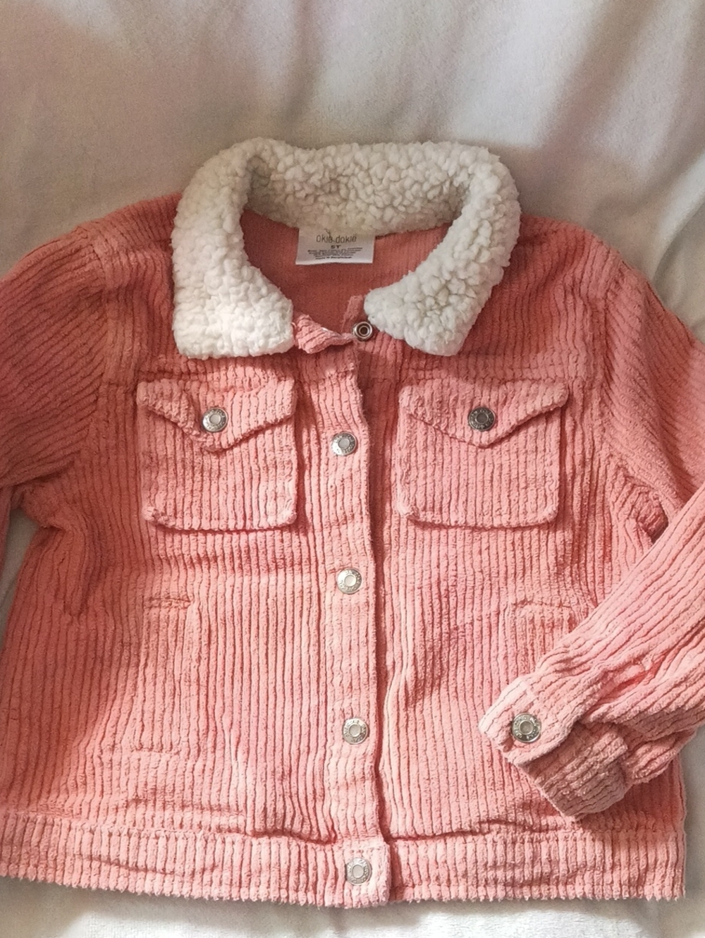 Old Navy Pink Corduroy Jacket with Sherpa Collar